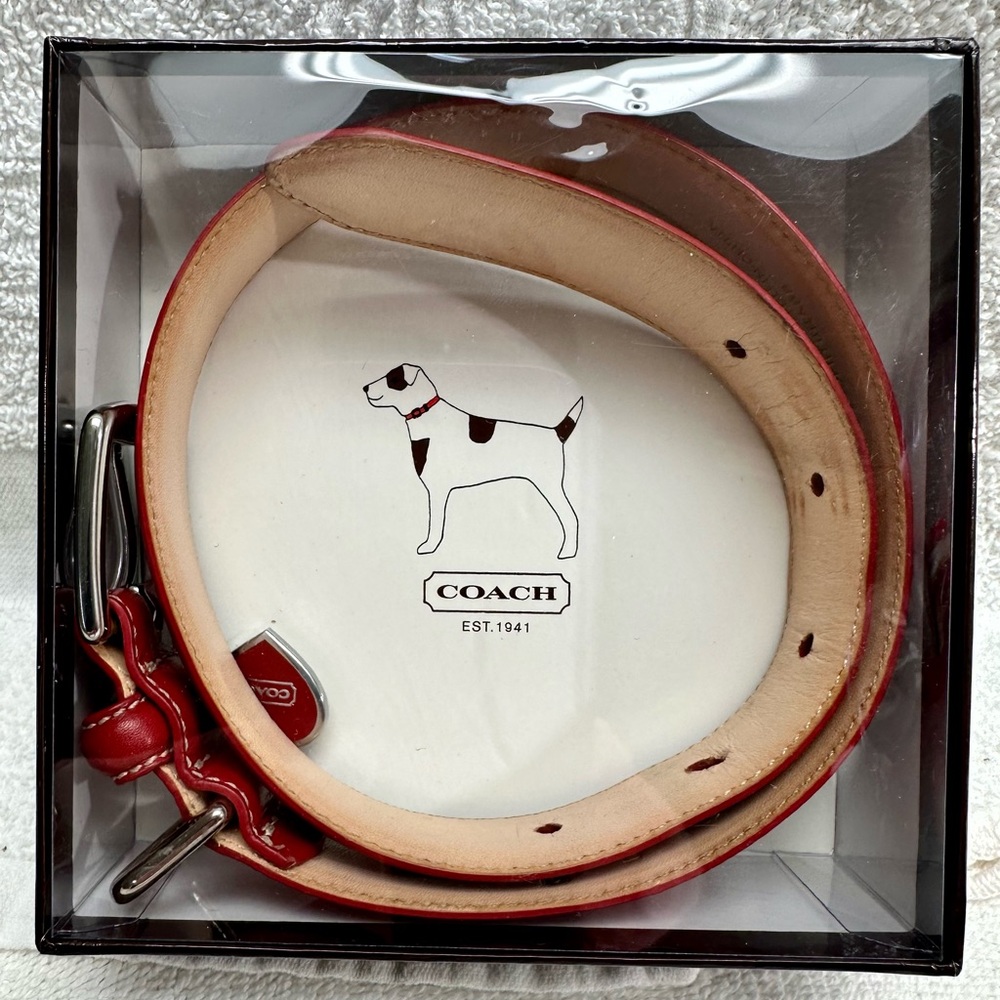 Coach Heart Tag Leather Dog Collar